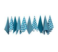 Penguin Home Premium Strofinaccio da cucina in puro cotone 100%, set di 10 asciugamani da cucina, set di asciugamani da cucina morbidi e resistenti, lavabile in lavatrice, 65 x 45 cm, colore - Azzurro