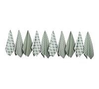 Penguin Home Premium Strofinaccio da cucina in puro cotone 100%, set di 10 asciugamani da cucina, set di asciugamani da cucina morbidi e resistenti, lavabile in lavatrice, 65 x 45 cm, colore salvia