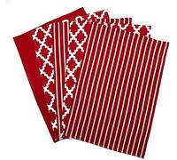Penguin Home Premium Strofinaccio da cucina in puro cotone 100%, set di 5 asciugamani da cucina, set di asciugamani da cucina morbidi e resistenti, lavabile in lavatrice, 65 x 45 cm, colore - Rosso