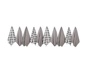 Penguin Home Premium Strofinaccio da cucina in puro cotone al 100%, set di 10 asciugamani da cucina,set di asciugamani da cucina morbidi e resistenti, lavabile in lavatrice,65 x 45 cm, colore - Grigio