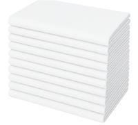 Penguin Home Set di 12 tovaglioli di stoffa riutilizzabili, 45 x 45 cm, 100% cotone, tessuto twill tinta unita, morbidi e resistenti, perfetti per hotel, ristoranti ed eventi, colore bianco, lavabili