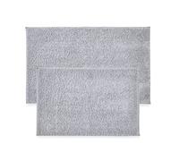 Penguin Home - Set di 2 tappetini da bagno antiscivolo in microfibra, ultra morbidi, colore: grigio, con retro in lattice, per docce, vasche e bagni, dimensioni: piccolo, grande, 51 x 86 cm