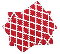 Penguin Home® Set di 6 Tovagliette in 100% Cotone, Pattern Rosso