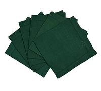 Penguin Home® Set di 6 Tovaglioli in Cotone, 100% Lino, Verde Solido