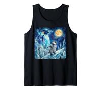 Penguin Howling at The Moon Arctic Night Sky Animal Art Canotta
