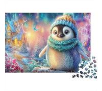 Penguin in Warm Hat And Scarf Puzzle Da 1000 Pezzi Cute Penguin Ideale Per Il Piacere Familiare, Adulti E Bambini 70x50cm/1000pcs