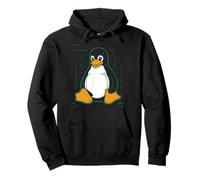 Penguin Linux Felpa con Cappuccio