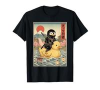 Penguin Ninja Giappone Vintage Giapponese Ukiyo-e Art Maglietta