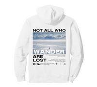 Penguin Not all Who Wander Are Lost But Why Backprint Felpa con Cappuccio