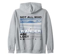 Penguin Not all Who Wander Are Lost But Why Backprint Felpa con Cappuccio