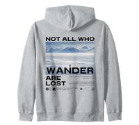 Penguin Not all Who Wander Are Lost But Why Backprint Felpa con Cappuccio