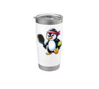 Penguin Pickleball giocatore indossa fascia Bicchiere termico in acciaio inox doppia parete