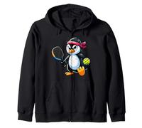 Penguin Pickleball Giocatore Indossa Fascia Felpa con Cappuccio