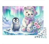 Penguin Puzzle Da 1000 Pezzi Aurora Penguin & Bear in Cartone Riciclato Per Appassionati Decorare Casa Allenare La Mente Interlocking Offerta Speciale 52x38cm/1000pcs