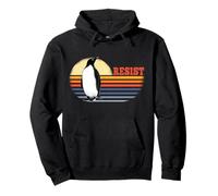 Penguin Resist Funny Penguins Protest Against Tariffs Felpa con Cappuccio