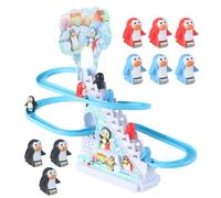 Penguin Slide Toy, Roller Coaster Race Track, Led Music Toy, Interactive Penguin Race, Fun Roll & Slide Design, Colorful Led Lights for Birthday