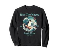 Penguin Surfing Waves Sud Africa Cape cod Surfs Up Fun Felpa