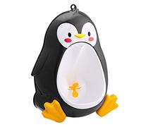 Penguin Travel Potty Baby Boys Toilet Potty Training Cartoon Penguin Toilet seat Toddler Standing Potty Toilet Urinal with Funny Aiming Target for Boy Black