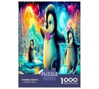 Penguin Trio 1000 Pezzi Penguins in Magical Forest Puzzle Giocattoli Puzzle Per Gioco Familiare Decorazione Per La Casa Per Adulti E Ragazzi Regalo Giocattolo 52x38cm/1000pcs