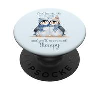 Penguin trova amici che sono pazzi come te e non lo farai mai PopSockets PopGrip Adesivo