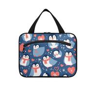 Penguin Winter Style Valentine Hanging Travel case per articoli da toeletta con gancio, Designer Compact Medicine Borse per le donne Backpacking bolsas para maquillaje de Mujer L