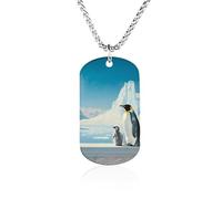 Penguines-Son - Collana con ciondolo regolabile in titanio e acciaio, per donne e uomini, idea regalo