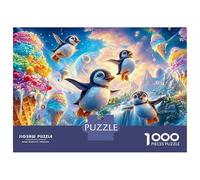 Penguins Flying in An Ice Cream World Puzzle Da 1000 Pezzi Per Adulti E Bambini Dai 12 Anni in Su Cute Penguin Gioco Di Sfida E Di Ingegno 38x26cm/1000pcs