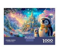 Penguins in Snowy Magical Forest Puzzle Da 1000 Pezzi Cute Penguin Sfidante E Educativo Per Tutte Le Età 38x26cm/1000pcs