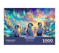 Penguins on A Rock near A Castle Puzzle Da 1000 Pezzi Cute Penguin Perfetto Regalo Per Ragazzi, Ragazze, Uomini E Donne 52x38cm/1000pcs