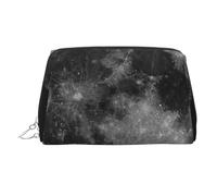 Penguins on Iceberg, trousse per trucchi da donna, portatile, in pelle, da viaggio, con cerniera, colore: argento, Luna, One Size, Astuccio per trucchi