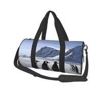 Penguins On The Iceberg Borse da viaggio di grande capacità e borse sportive con manici ad anello nella parte superiore delle borse per il fine settimana e borse rotonde possono essere utilizzate sia