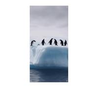 Penguins on the Iceberg Copertura per porta primaverile estate da appendere bandiera portico cartello all'aperto stagionale decorazione cortile per porta d'ingresso e portico