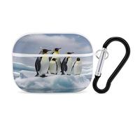 Penguins On The Iceberg, custodia protettiva antiurto per Airpods Pro, con moschettone, anti-caduta, custodia per auricolari per Airpods Pro di seconda generazione, bianco