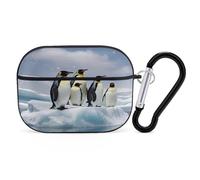 Penguins On The Iceberg, custodia protettiva antiurto per Airpods Pro, con moschettone, anti-caduta, custodia per auricolari per Airpods Pro di seconda generazione, colore nero