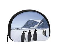 Penguins On The Iceberg Minis Borsa portaoggetti a conchiglia portafoglio piccolo portamonete con mini borsa con cerniera per cambiare la borsa per le chiavi delle monete, puoi anche riporre qualsiasi