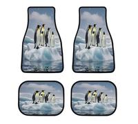 Penguins On The Iceberg, tappetini per auto personalizzati, antiscivolo, anteriori e posteriori, classici per tutte le stagioni, universali, adatti per SUV, furgoni, berline, camion, set da 4 pezzi