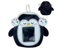 Penguins Plush Postcards Holder, Cute Plush Protector for Postcards and Photocards, PP Cotton Card Sleeves, Cartoon Design Cover for Safe Storage, Ideal for Collectors, 15x5cm
