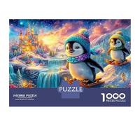 Penguins Sledding in Winter Wonderland Puzzle Da 1000 Pezzi Cute Penguin Giocattolo Educativo Per Bambini Dai 12 Anni in Su E Adulti 70x50cm/1000pcs