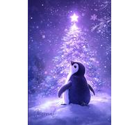 Penguin's Winter Wish: A Magical Christmas Journal: A Festive Holiday Notebook Featuring a Realistic Penguin, Glittering Tree, and Snowy Starry Night