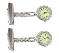 PENGY 2 x orologio da taschino con spilla da infermiera e dottore al quarzo, Argento