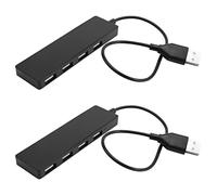 PENGY 2X Ultra Slim USB Hub 4-Port USB 2.0 Hub Nero