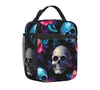 PENGYVV Borsa portapranzo unisex, con bradipo su ramo, viola, termica, riutilizzabile, isolata, borsa per il pranzo, borsa per scuola, lavoro, picnic, viaggi