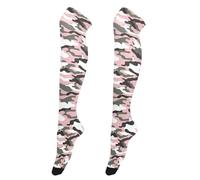 PENGYVV Calze alte al ginocchio da donna, in seta, flessibili, lunghe fino alle cosce, per modelli, calzini sopra le ginocchia, calzini per date camuffamento bianco, mimetico bianco, 59 cm