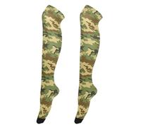 PENGYVV Calze da donna sopra il ginocchio, elasticizzate, lunghe al ginocchio, per ballerine, calze invernali alte fino alla coscia, per occasioni speciali, stampa mimetica, stampa mimetica, 59 cm