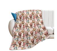 PENGYVV Coperta morbida e calda e accogliente, con stivali da mucca occidentale, super soffice, leggera, in pile, decorazione floreale, idea regalo per divano, copriletto, coperte, 101,6 x 127 cm