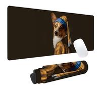 PENGYVV Tappetino per mouse da gioco 30,5 x 80 cm con carlino floreale per ufficio elegante estetica per computer portatile tastiera scuola casa top gamer accessori per la casa decorazione estesa