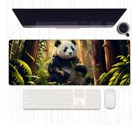 PENGYVV Tappetino per mouse da gioco, 30,5 x 80 cm, design carino panda in bambù giungla, tappetino per mouse per computer portatile con bordi cuciti per tastiera da ufficio per la casa decorazione