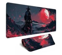 PENGYVV Tappetino per mouse da gioco, 30,5 x 80 cm, motivo: nuvole anime in bianco e nero, con bordi cuciti, antiscivolo, ampia base antiscivolo, tappetino da scrivania