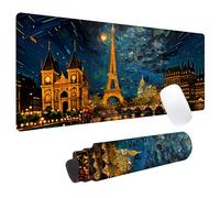 PENGYVV Tappetino per mouse da gioco 30,5 x 80 cm Parigi Nightscape Office Cool Estetic s per computer portatile tastiera scuola casa top gamer accessori per la casa decorazione estesa grande base