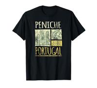 Peniche Portugal - Tavole da surf e onde, effetto invecchiato Maglietta
